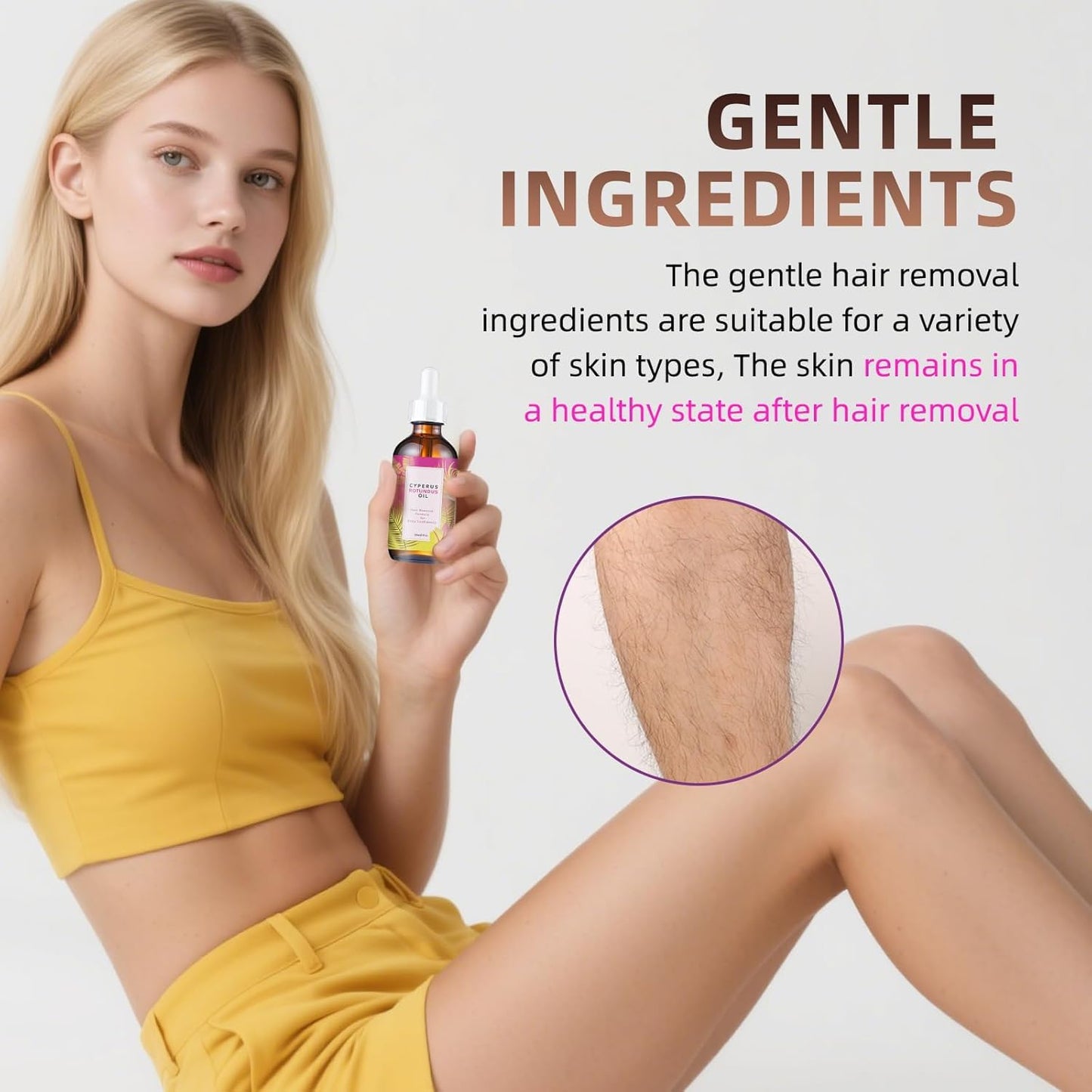 Caramela Beauty Cyperus Rotundus Oil for Natural Permanent Hair reduction